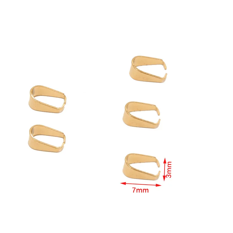 50pcs Gold Stainless Steel Pinch Clip Bail Pendant Connectors Necklace Clasp Seeds Buckle Hook for DIY Jewelry Making