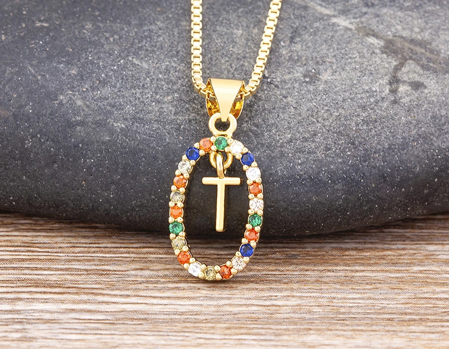 Nidin New Hot Sale Colorful 26 Letters A - Z Initial Alphabet Pendant Long Chain Necklace Name Jewelry Women Accessories Gift
