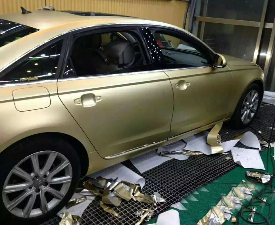 10/20/30/40/50cm*152cm Coffee Chrome Matte Metallic Bronze Car Vinyl Wrap Film With Air Channels Metallic Car Film Wrap Sticker