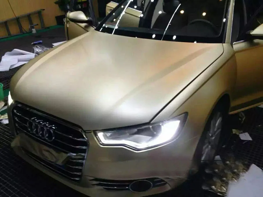 10/20/30/40/50cm*152cm Coffee Chrome Matte Metallic Bronze Car Vinyl Wrap Film With Air Channels Metallic Car Film Wrap Sticker