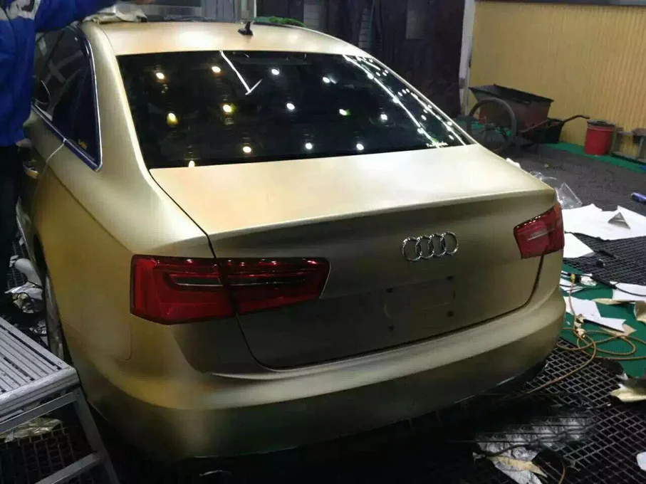 10/20/30/40/50cm*152cm Coffee Chrome Matte Metallic Bronze Car Vinyl Wrap Film With Air Channels Metallic Car Film Wrap Sticker