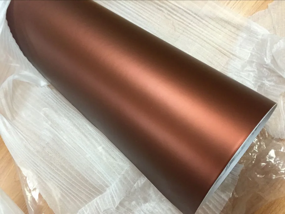 10/20/30/40/50cm*152cm Coffee Chrome Matte Metallic Bronze Car Vinyl Wrap Film With Air Channels Metallic Car Film Wrap Sticker