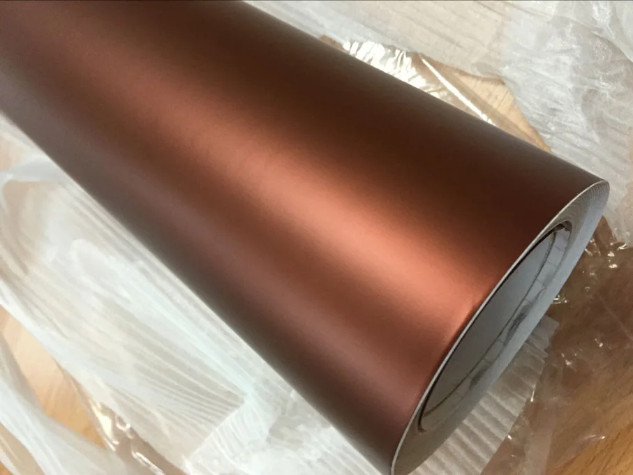 10/20/30/40/50cm*152cm Coffee Chrome Matte Metallic Bronze Car Vinyl Wrap Film With Air Channels Metallic Car Film Wrap Sticker