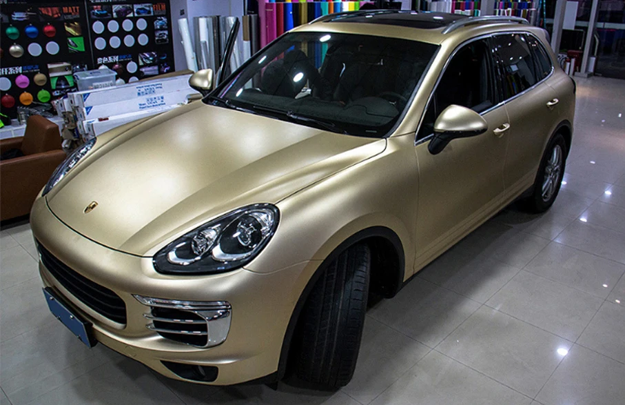10/20/30/40/50cm*152cm Coffee Chrome Matte Metallic Bronze Car Vinyl Wrap Film With Air Channels Metallic Car Film Wrap Sticker