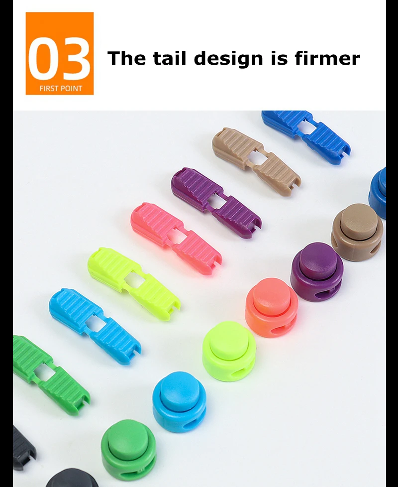 No Tie Shoelace Tieless Shoelaces Sneakers Plastic Strong Lock Elastic Round Shoe Laces for Kids Adults Elderly One Size Fit All