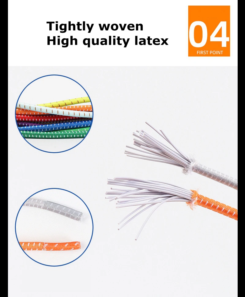 No Tie Shoelace Tieless Shoelaces Sneakers Plastic Strong Lock Elastic Round Shoe Laces for Kids Adults Elderly One Size Fit All
