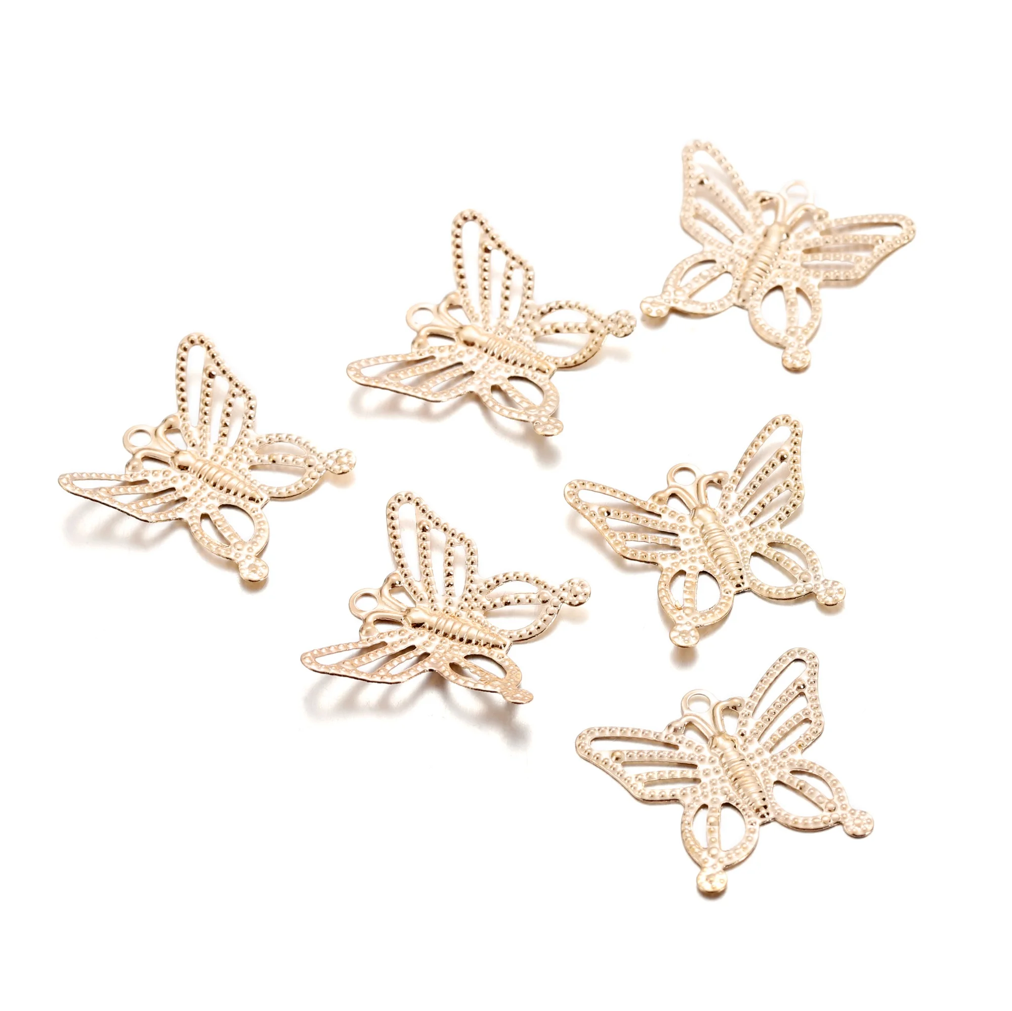 30/100Pcs/Lot Iron Hollow Butterfly Shape Pendant Charms Earrings Connector For DIY Jewelry Necklace Making Accessories