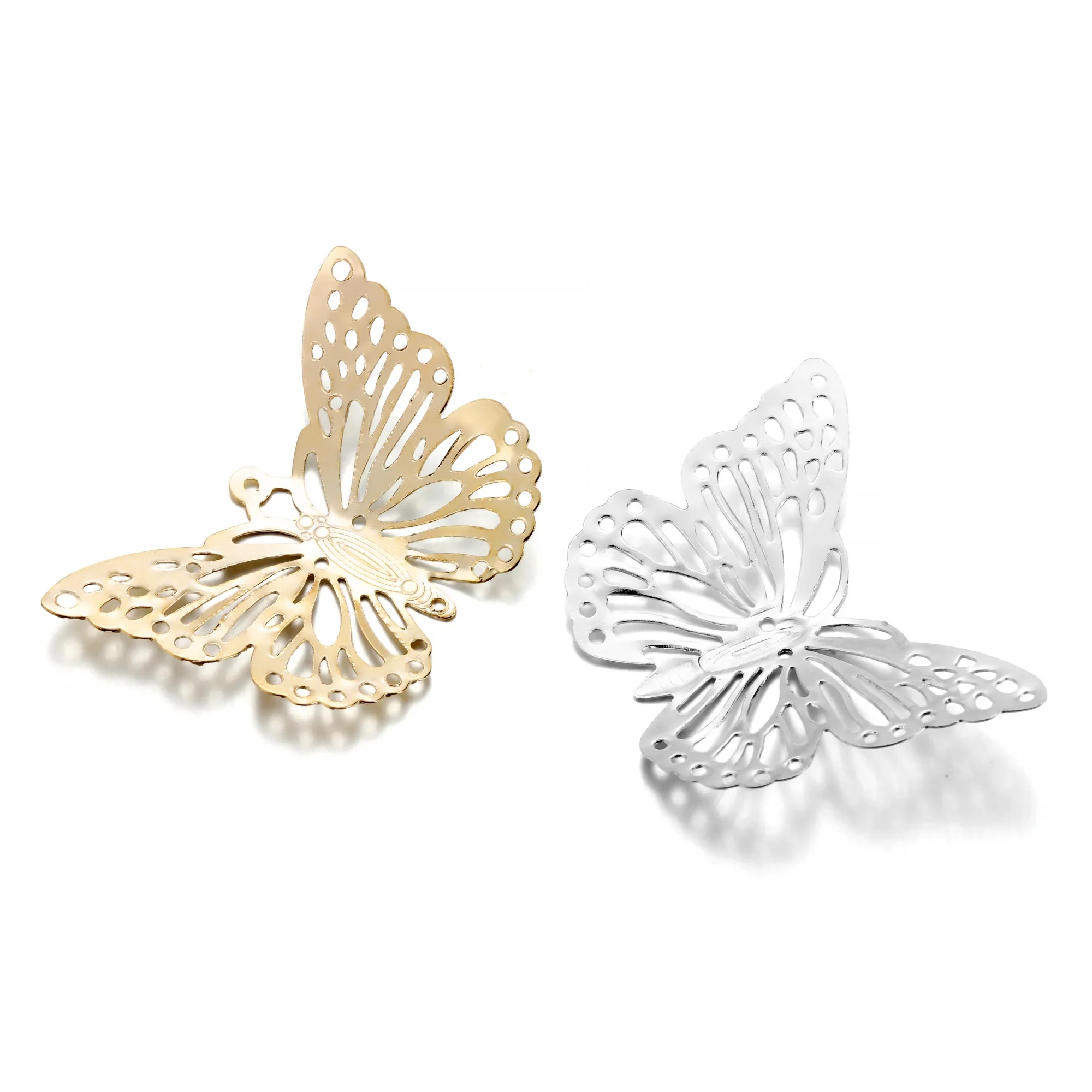 30/100Pcs/Lot Iron Hollow Butterfly Shape Pendant Charms Earrings Connector For DIY Jewelry Necklace Making Accessories