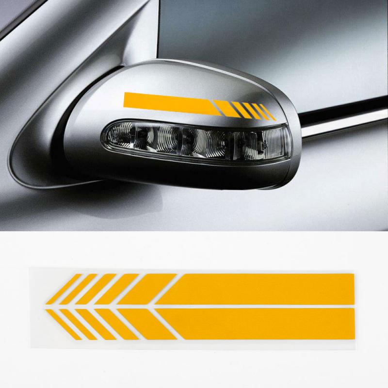 2pcs/set Car Sticker Non Fading Fashion Color Stripe Car Sticker Racing Strips Side Rear View Mirror Decor Decal Car Universal