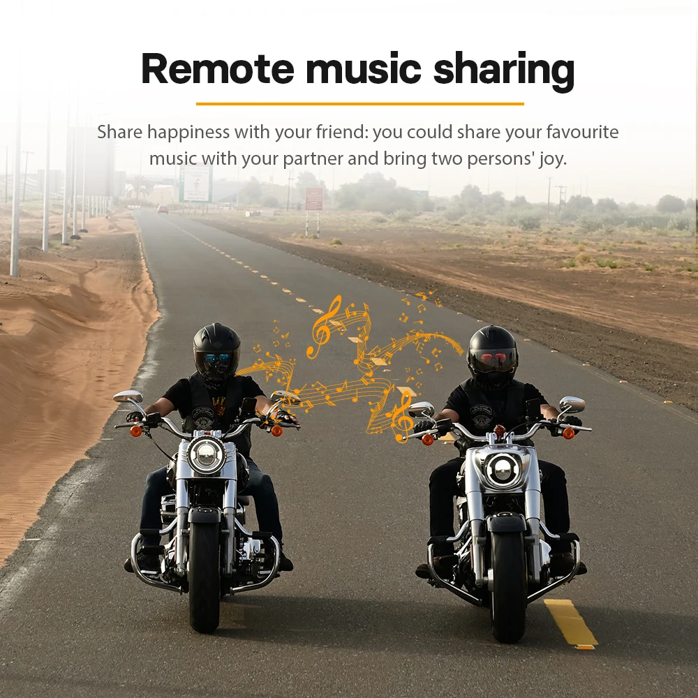Freedconn FG Bluetooth Motorcycle Helmet Intercom Headset 1000M BT5.0 Interphone Communicator 10Riders Waterproof FM Radio Music