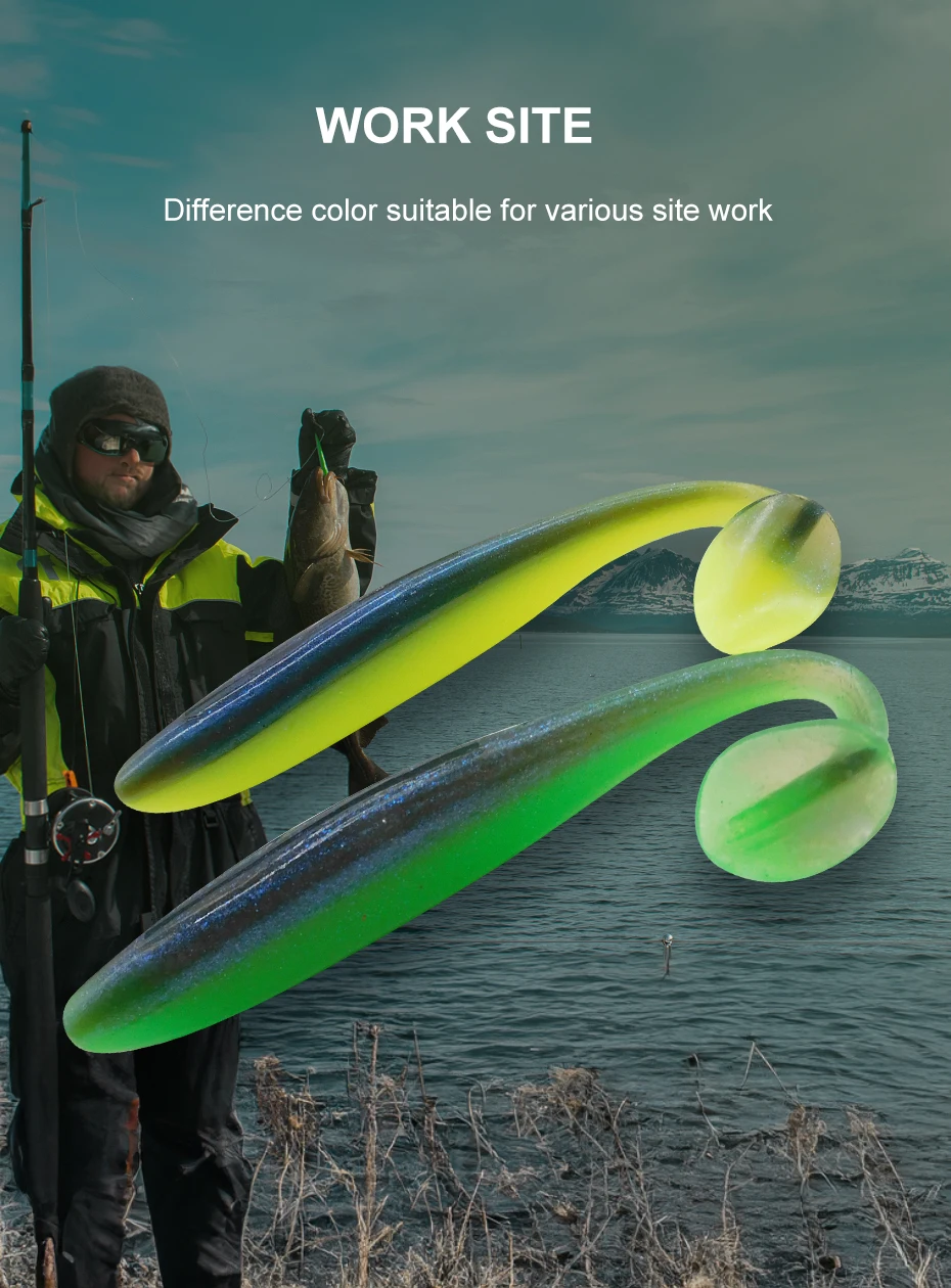 ESFISHING Fishing Lure ES Easy Shiner 100mm 6pcs T Tail Shad Plastic Bait Pesca For Pike Perch Zander