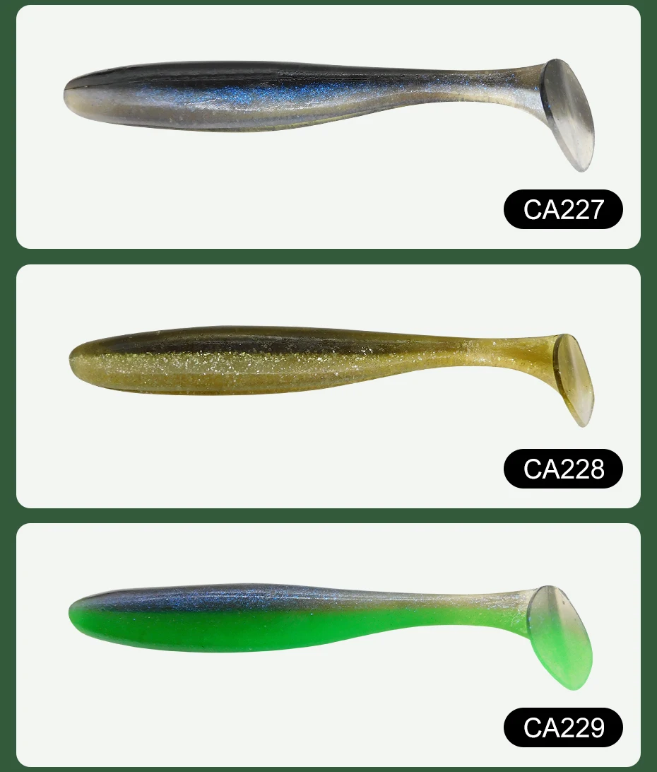 ESFISHING Fishing Lure ES Easy Shiner 100mm 6pcs T Tail Shad Plastic Bait Pesca For Pike Perch Zander