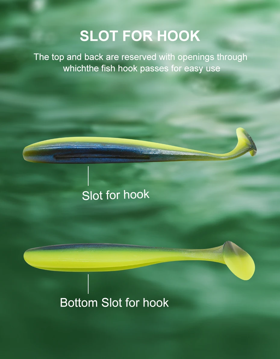 ESFISHING Fishing Lure ES Easy Shiner 100mm 6pcs T Tail Shad Plastic Bait Pesca For Pike Perch Zander