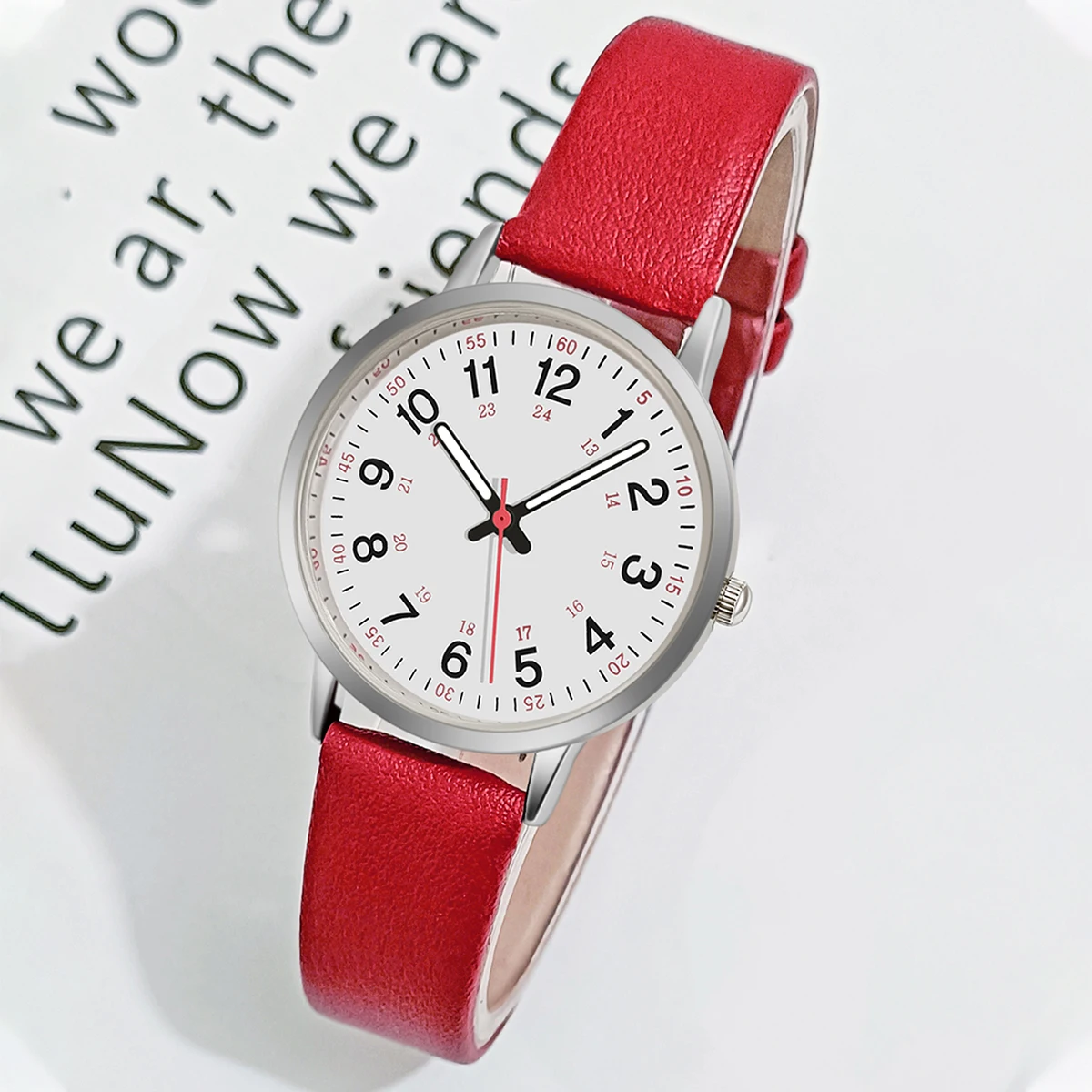 Fashion Women Watch Elegant Quartz Watches PU Leather Strap Wristwatch For Ladies Dress Clock Watches Back Light Reloj Mujer