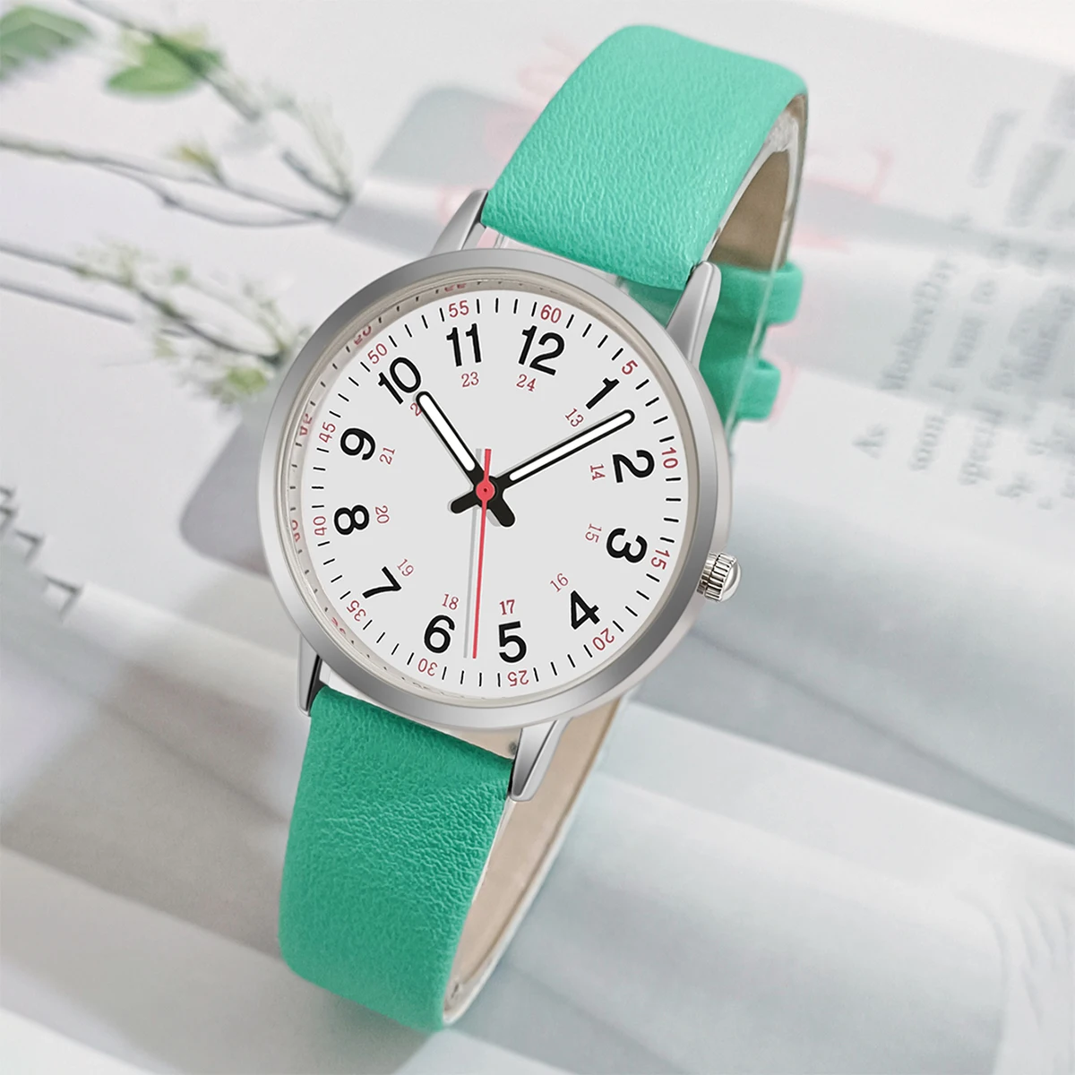 Fashion Women Watch Elegant Quartz Watches PU Leather Strap Wristwatch For Ladies Dress Clock Watches Back Light Reloj Mujer