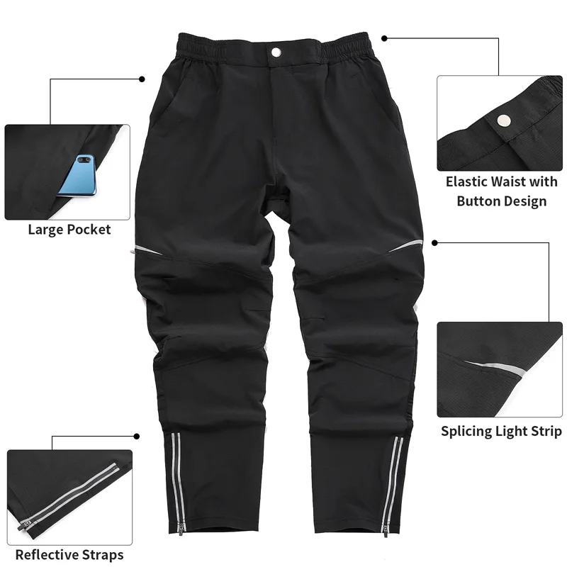 WEST BIKING Cycling Pants Spring Summer Outdoor Sports Pants Breathable Comfortable Cycling Running Trousers Men Bicycle Pants