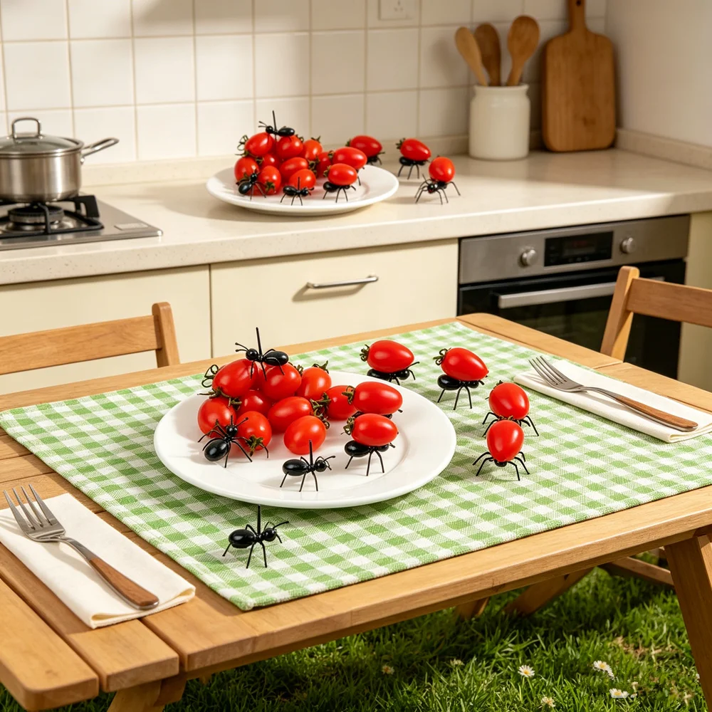 12 PCS Ants Food Fruit Picks Decoration Ant Shape Forks Snack Cake Dessert Tableware for Home Kitchen Party Dinner Fruit Pick