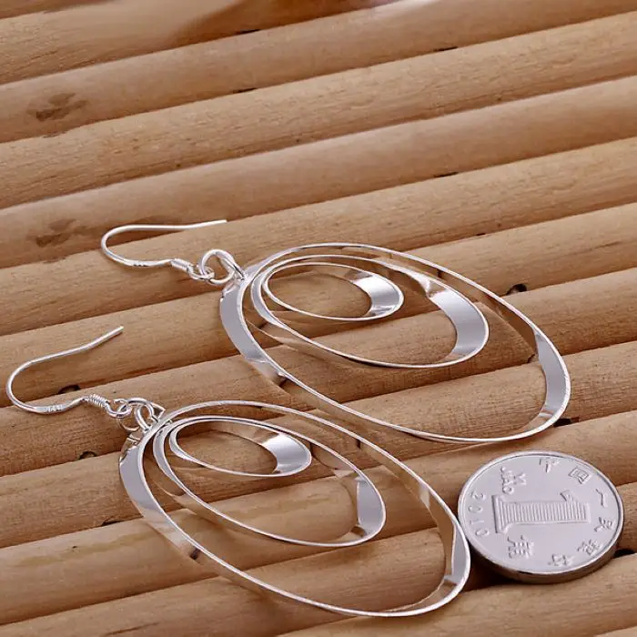 JewelryTop store 925 Sterling silver Earrings charms round for women girl wedding engagement jewelry noble beautiful fashion
