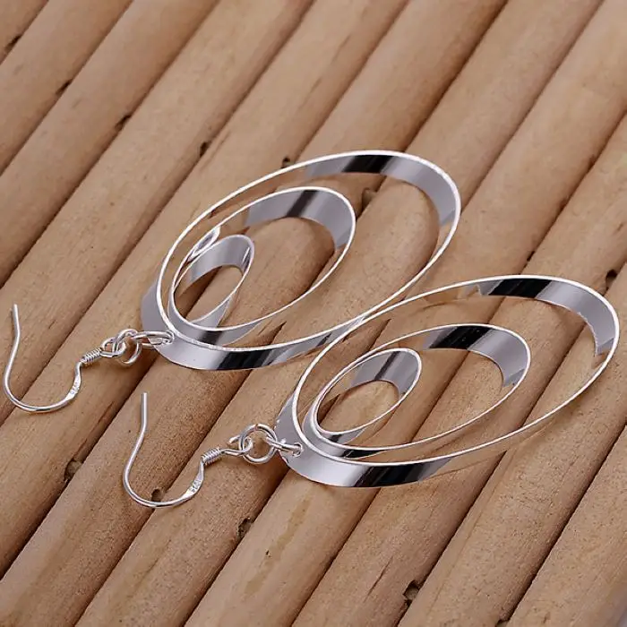 JewelryTop store 925 Sterling silver Earrings charms round for women girl wedding engagement jewelry noble beautiful fashion