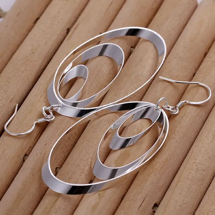 JewelryTop store 925 Sterling silver Earrings charms round for women girl wedding engagement jewelry noble beautiful fashion