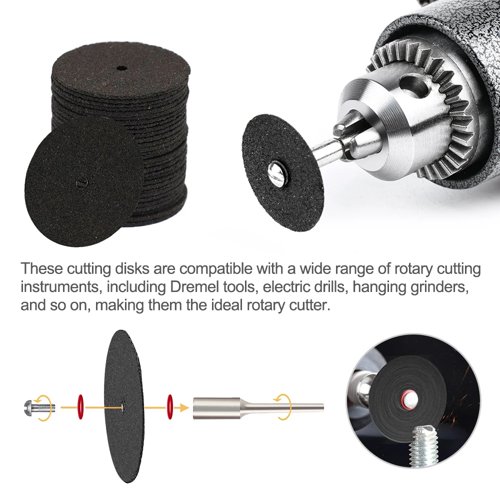 XCAN 36/150pcs 25mm Resin Cut off Wheels Abrasive Disc Cutting Discs Reinforced Cut Off Grinding Wheels For Dremel Accessories