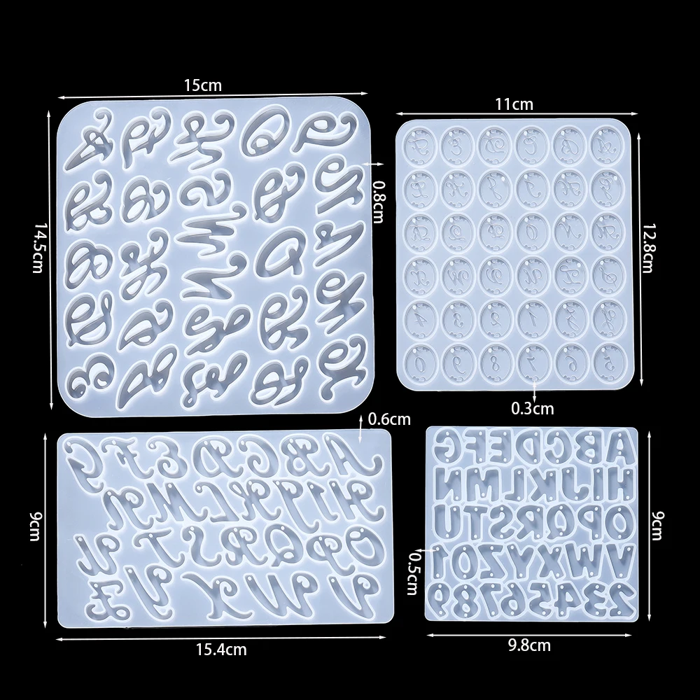 Alphabet Epoxy Resin Silicone Mold Letter Number Mould DIY Keychain Earring Pendant Epoxy Resin Jewelry Crafts Casting Mold