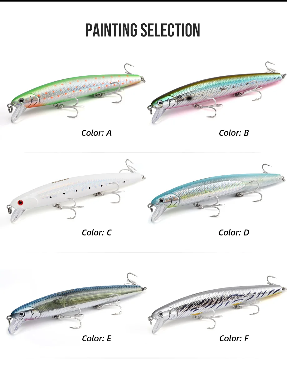 ALLBLUE FlashMinnow 110 Fishing Lure 110mm 17.8g Glow Jerkbait Wobbler Slow Suspending Minnow Plastic Bait Bass Pike Tackle