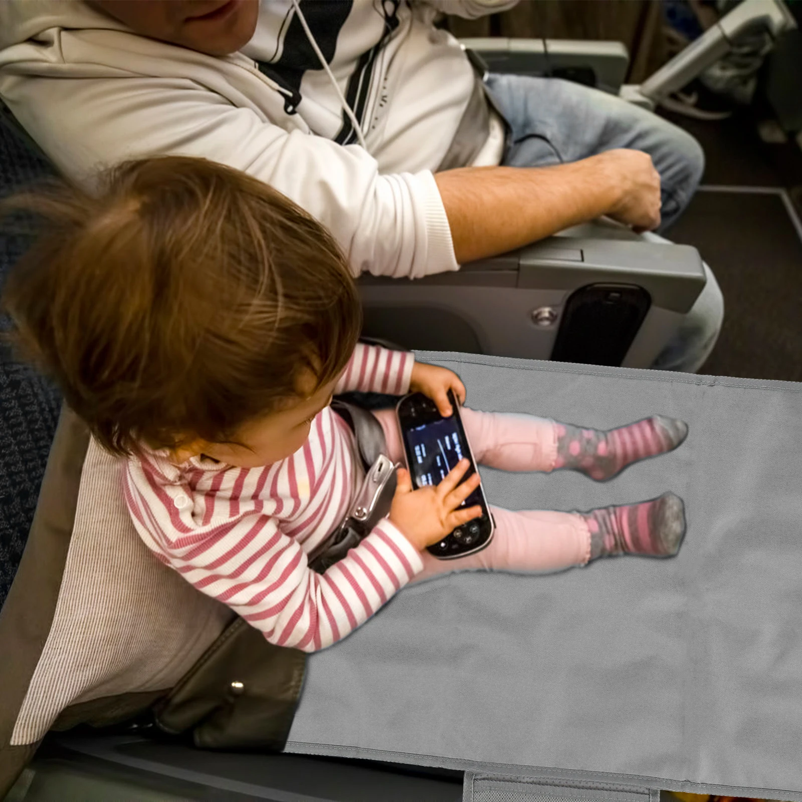 Kids Travel Airplane Bed Portable Children Pedals Beds Foot Leg Rest Hammock Baby Footrest Bed Toddler Airplane Seat Extender