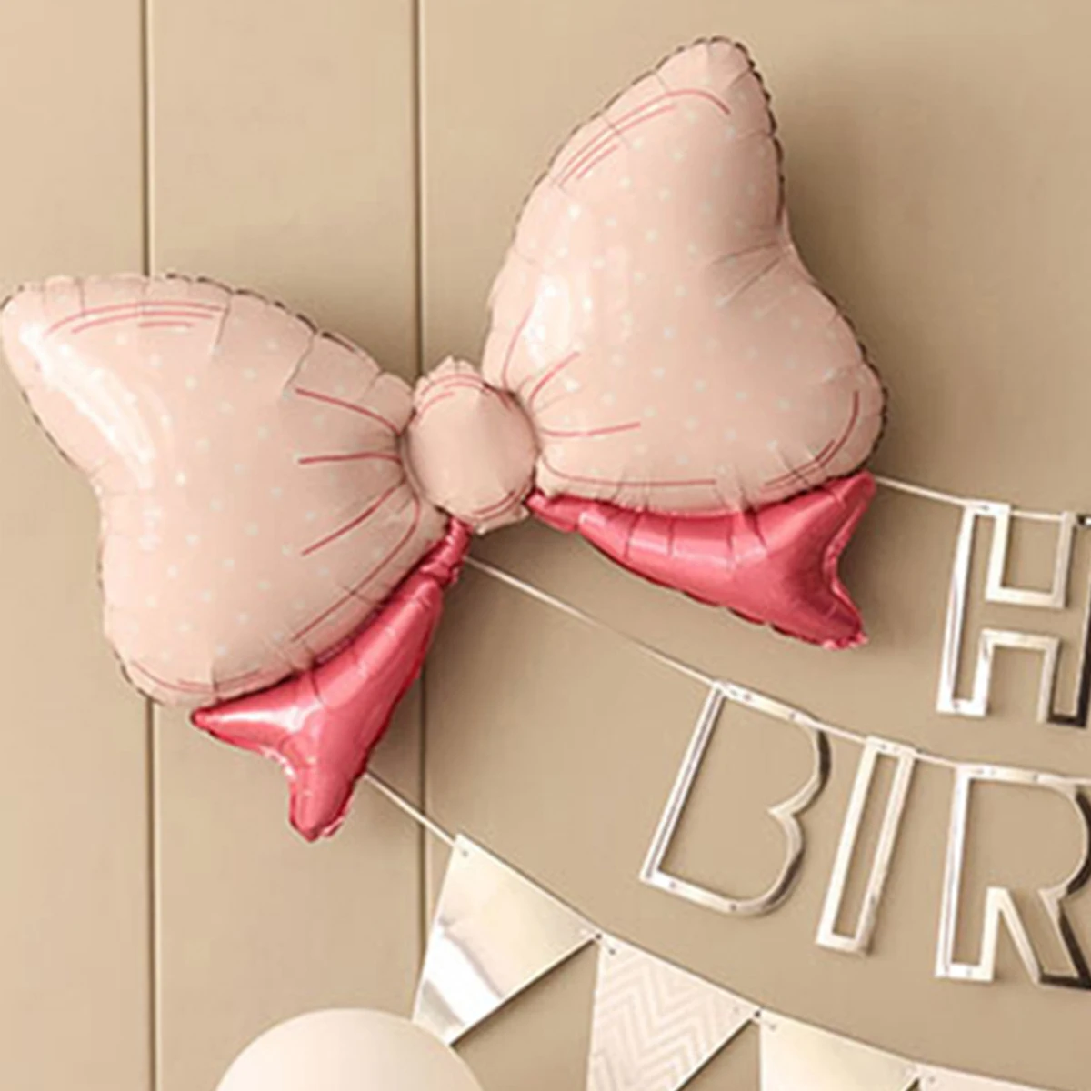 36PCS Pink and Silver Simple Birthday Balloon Party Decorative Set