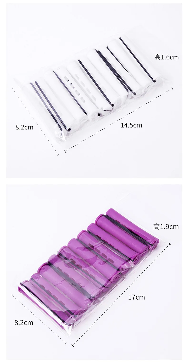 10pcs Hair Cold Roller Heatless Curling Curlers Hair Heatless Curling Rods Magic Hair Curlers Without Heat Wave Curly Perm Rods