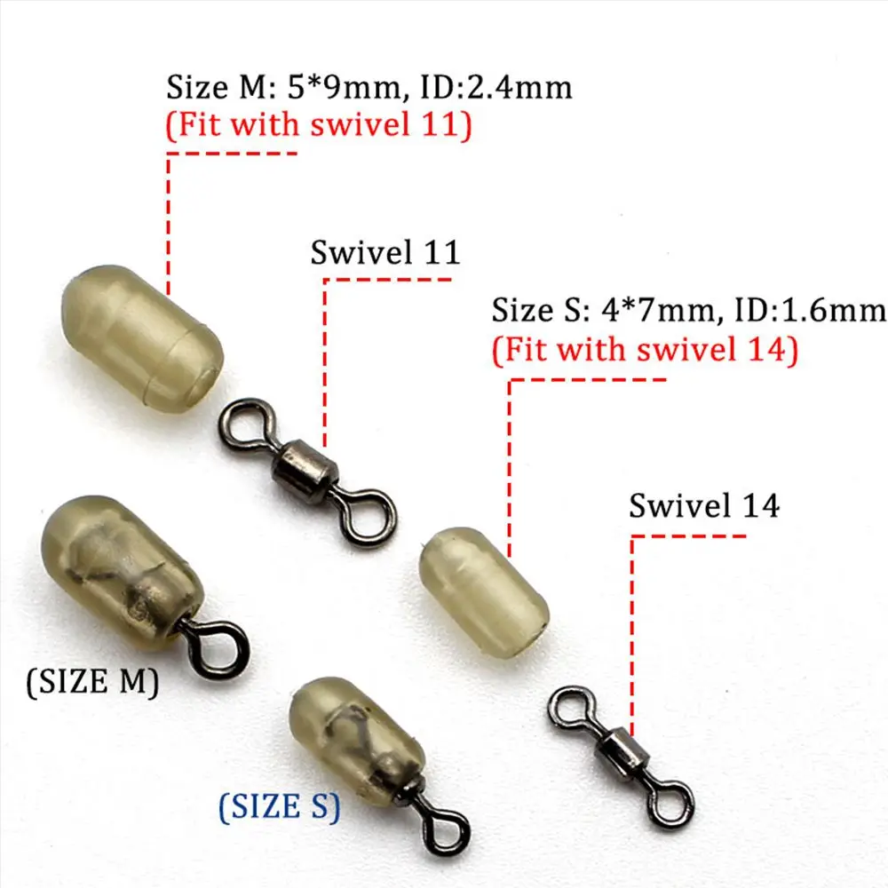 30PCS Fishing Swivel Stop Beads For Carp Quick Change Spinner Swivel Match Feeder Coarse Fishing Tackle Accessories