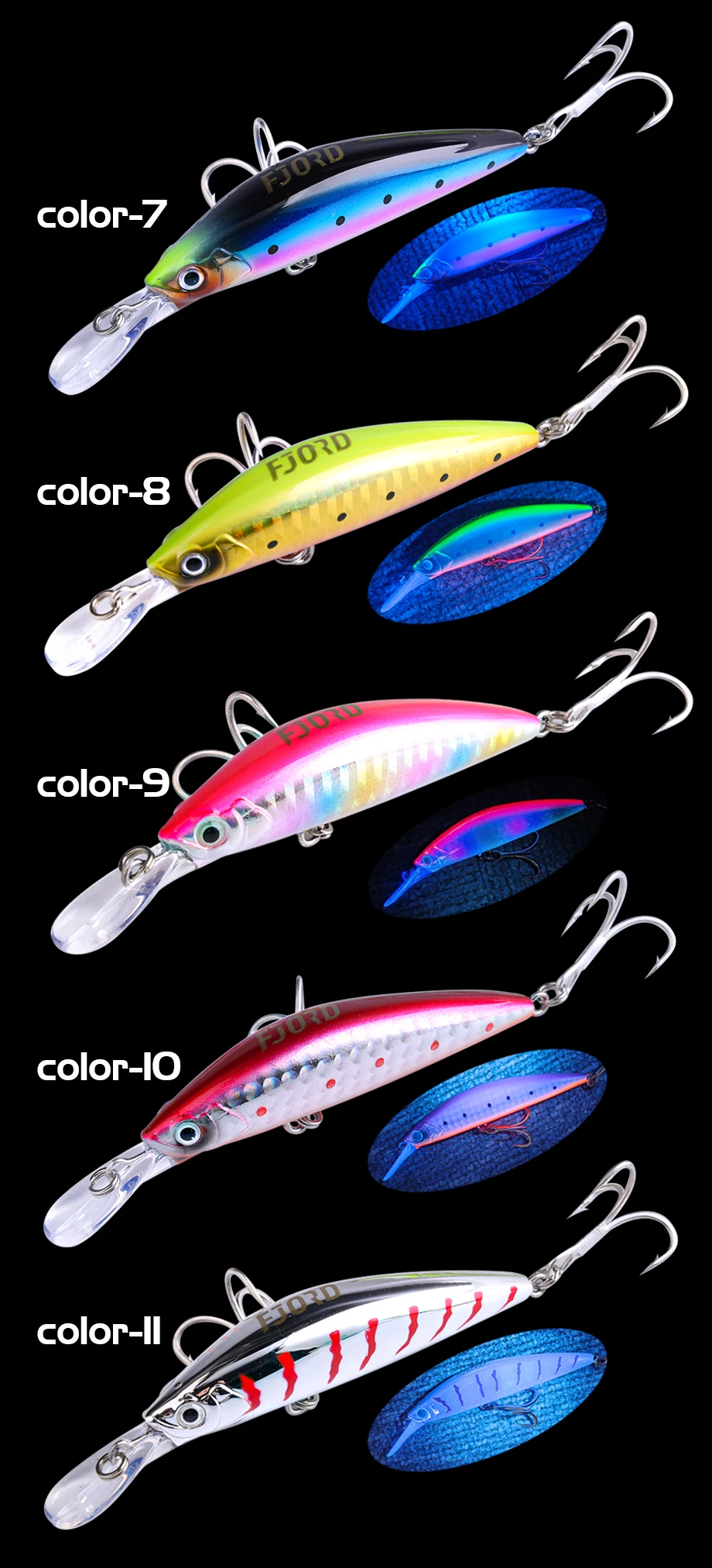 FJORD 70mm 17g Fishing Bait Heavy Minnow Laser Hard Artificial Bait Plastic Professional Seawater Lure Sinking Fishing Equipment