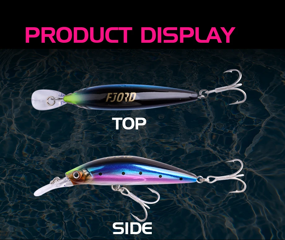 FJORD 70mm 17g Fishing Bait Heavy Minnow Laser Hard Artificial Bait Plastic Professional Seawater Lure Sinking Fishing Equipment
