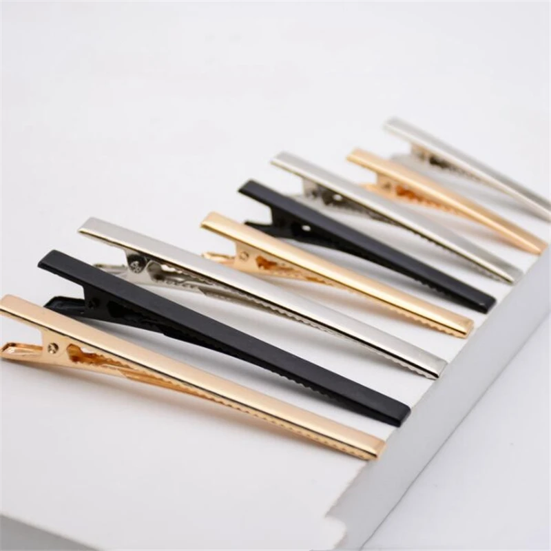 10pcs 5mm Width 47/60/80mm Alligator Hair Clip Hairpin Flat Top With Teeth Blank Setting For DIY Hair Clips Jewelry Making