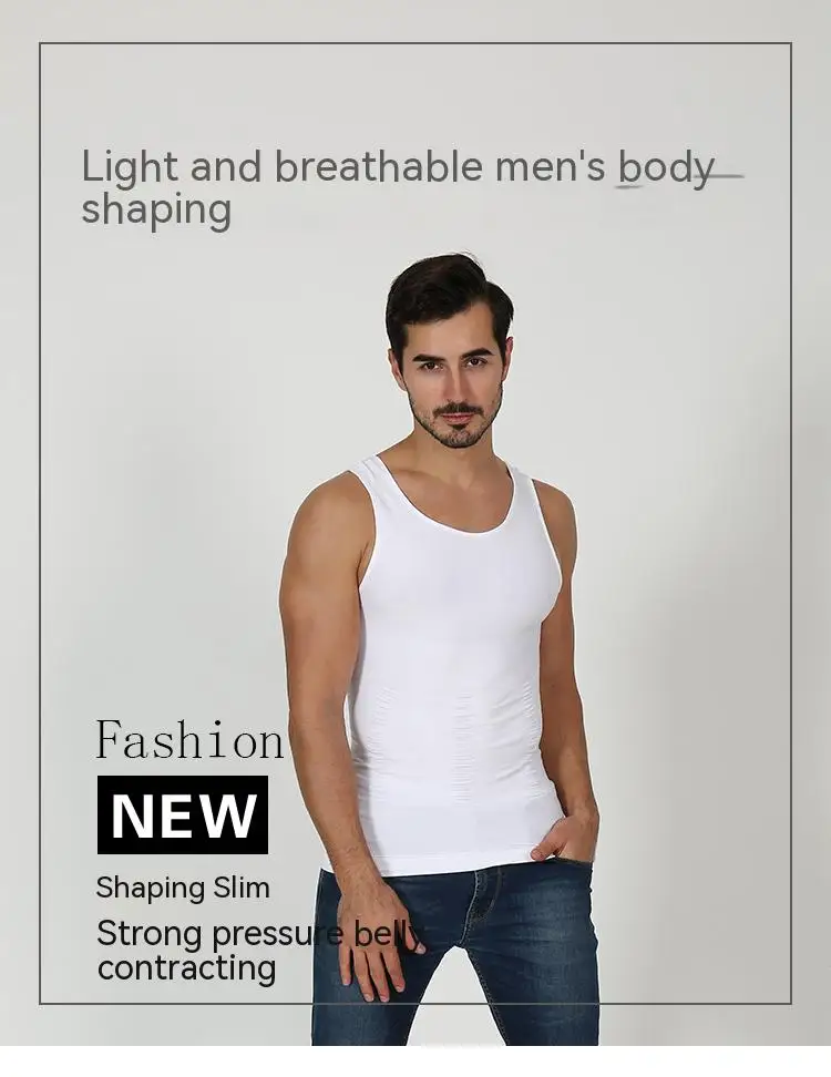 Men's Compression Body Shaper Tank Top, Slimming Vest