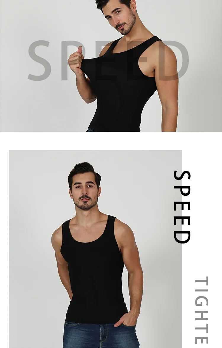 Men's Compression Body Shaper Tank Top, Slimming Vest