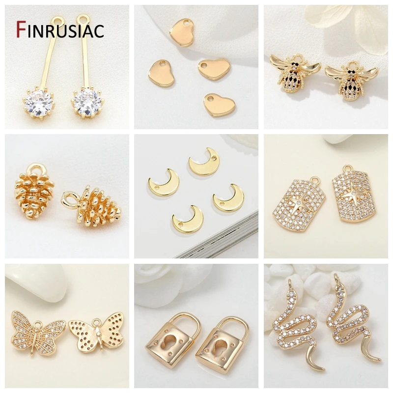 DIY Jewelry Making 14k Gold Plated " HAND MADE" Letter Tag Charm Pendants Accessories For Bracelet Necklace