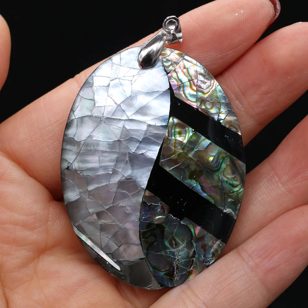 Natural Shell Pendant Mother of Pearl Splicing Abalone Shell Exquisite charms For jewelry making DIY Necklace accessories