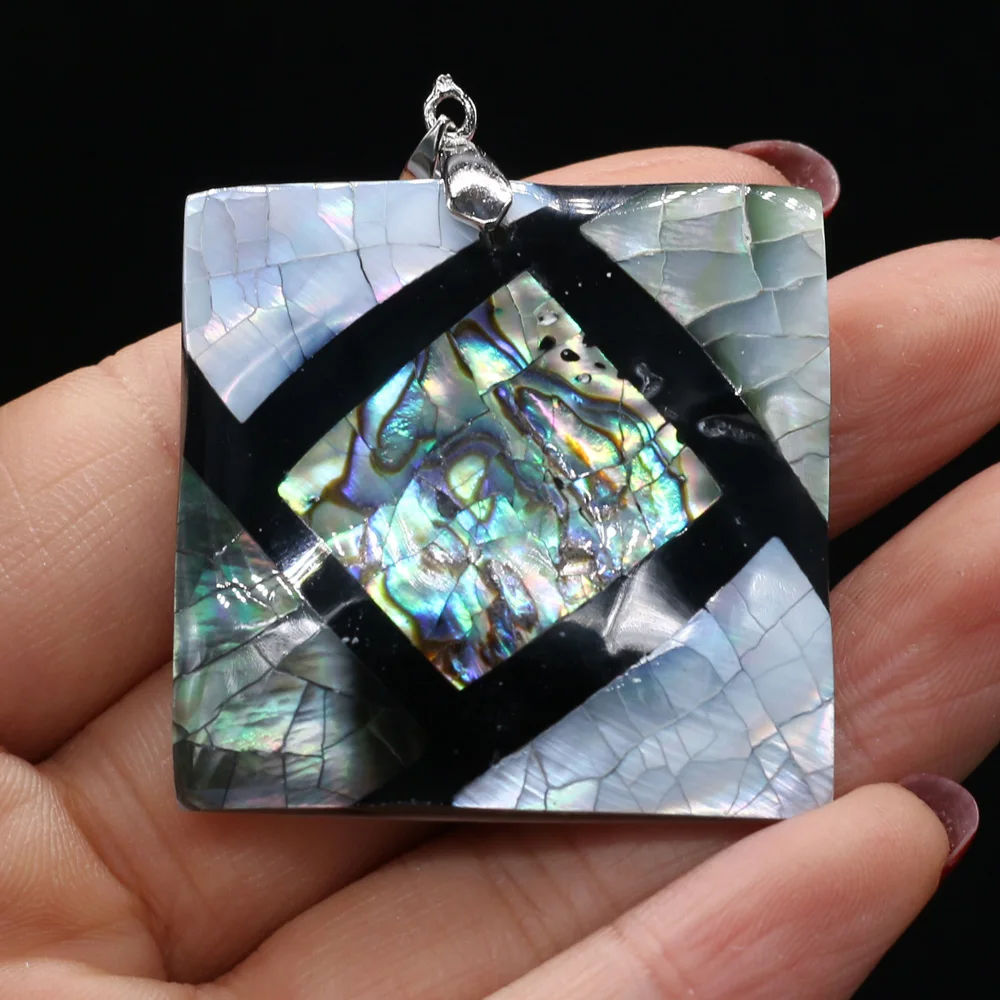 Natural Shell Pendant Mother of Pearl Splicing Abalone Shell Exquisite charms For jewelry making DIY Necklace accessories