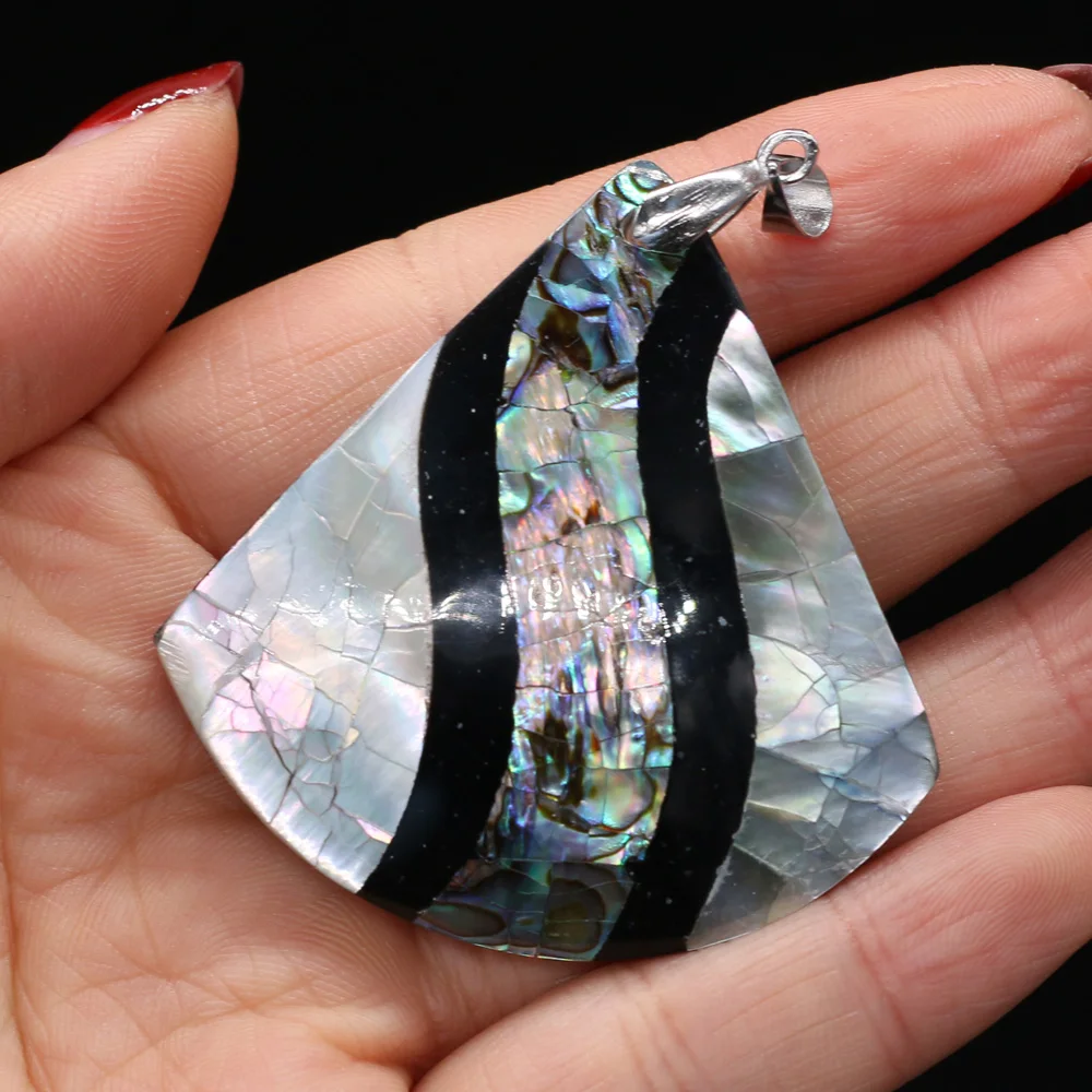 Natural Shell Pendant Mother of Pearl Splicing Abalone Shell Exquisite charms For jewelry making DIY Necklace accessories