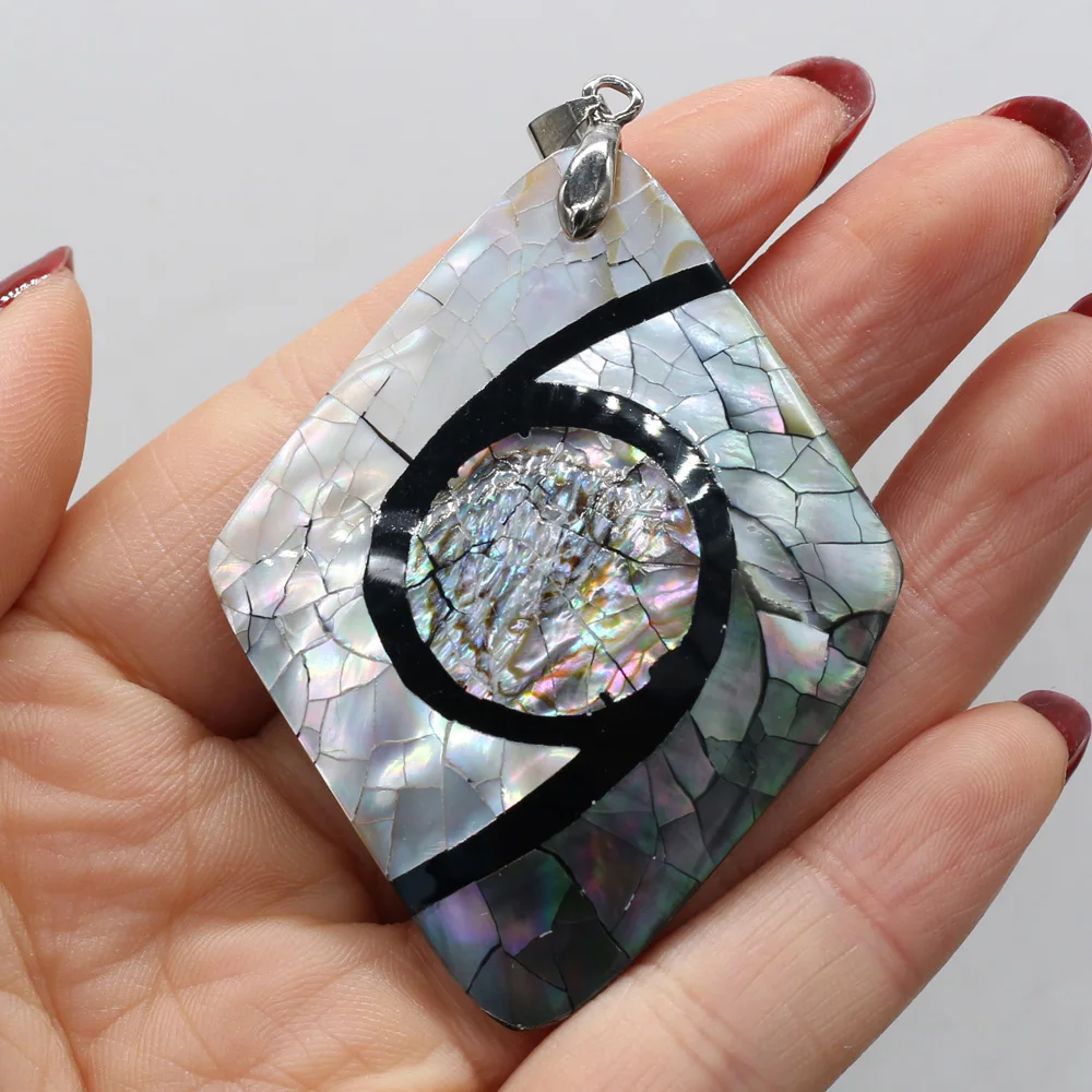 Natural Shell Pendant Mother of Pearl Splicing Abalone Shell Exquisite charms For jewelry making DIY Necklace accessories
