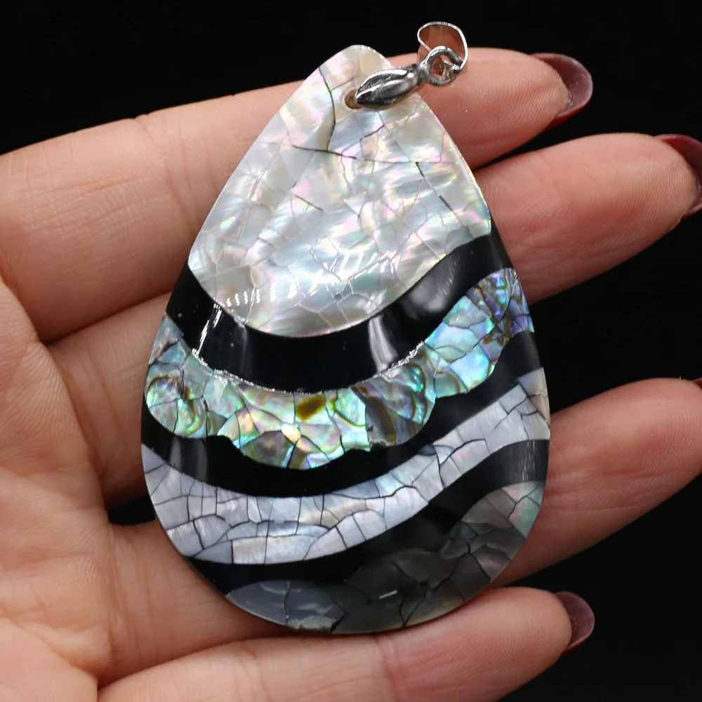 Natural Shell Pendant Mother of Pearl Splicing Abalone Shell Exquisite charms For jewelry making DIY Necklace accessories