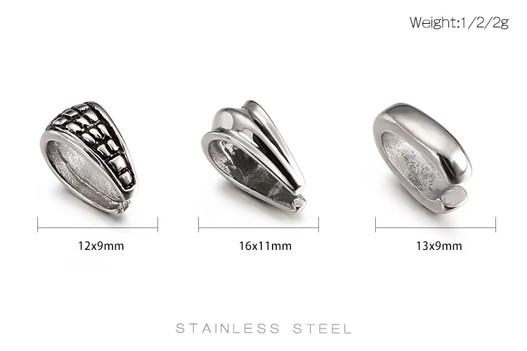 5pcs/lot Stainless Steel Pendant Pinch Bail Clasps Necklace Hooks Clips Connector For Jewelry Making Findings Accessories DIY