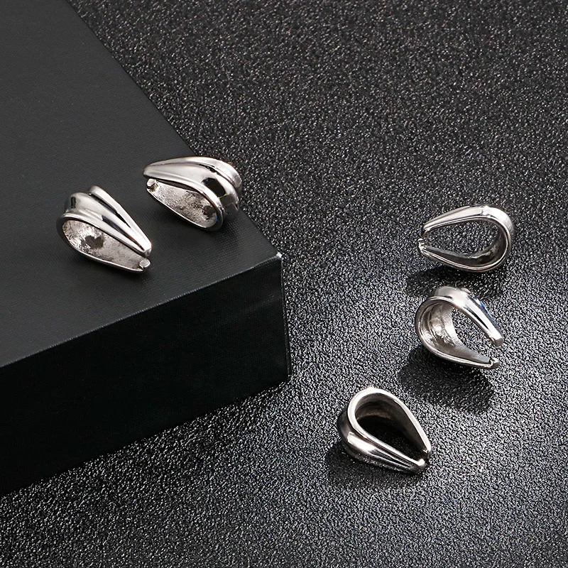 5pcs/lot Stainless Steel Pendant Pinch Bail Clasps Necklace Hooks Clips Connector For Jewelry Making Findings Accessories DIY