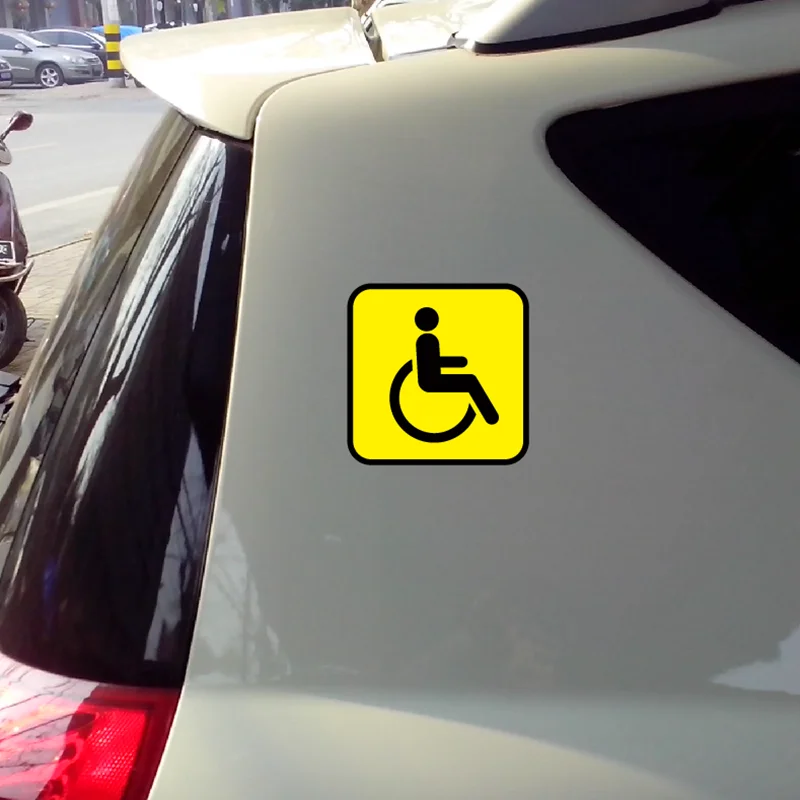 2pcs 10cmx10cm Car Side Window Stickers Reflective Decals Decorate Accessories Warning Signs for the Disabled Cover Scratches