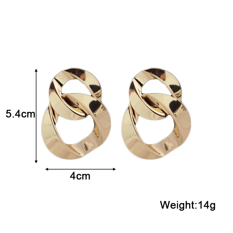 New European Exaggerated Women's Metal Hanging Earrings Multi-layers Alloy Pendants Twisted Unusual Earrings Fashion Cool Stuff
