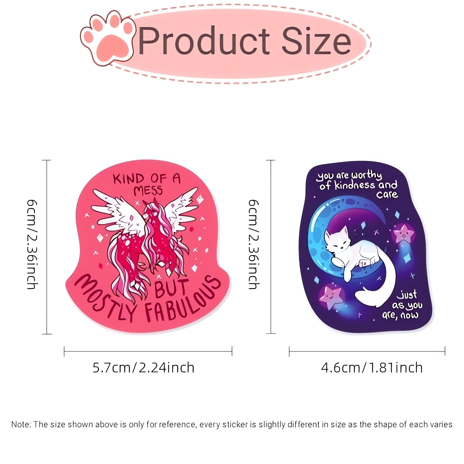 50pcs Motivational Stickers, Teenagers Inspirational Stickers, Healing Texter Decals for Kettles Laptop Diary Scrapbook