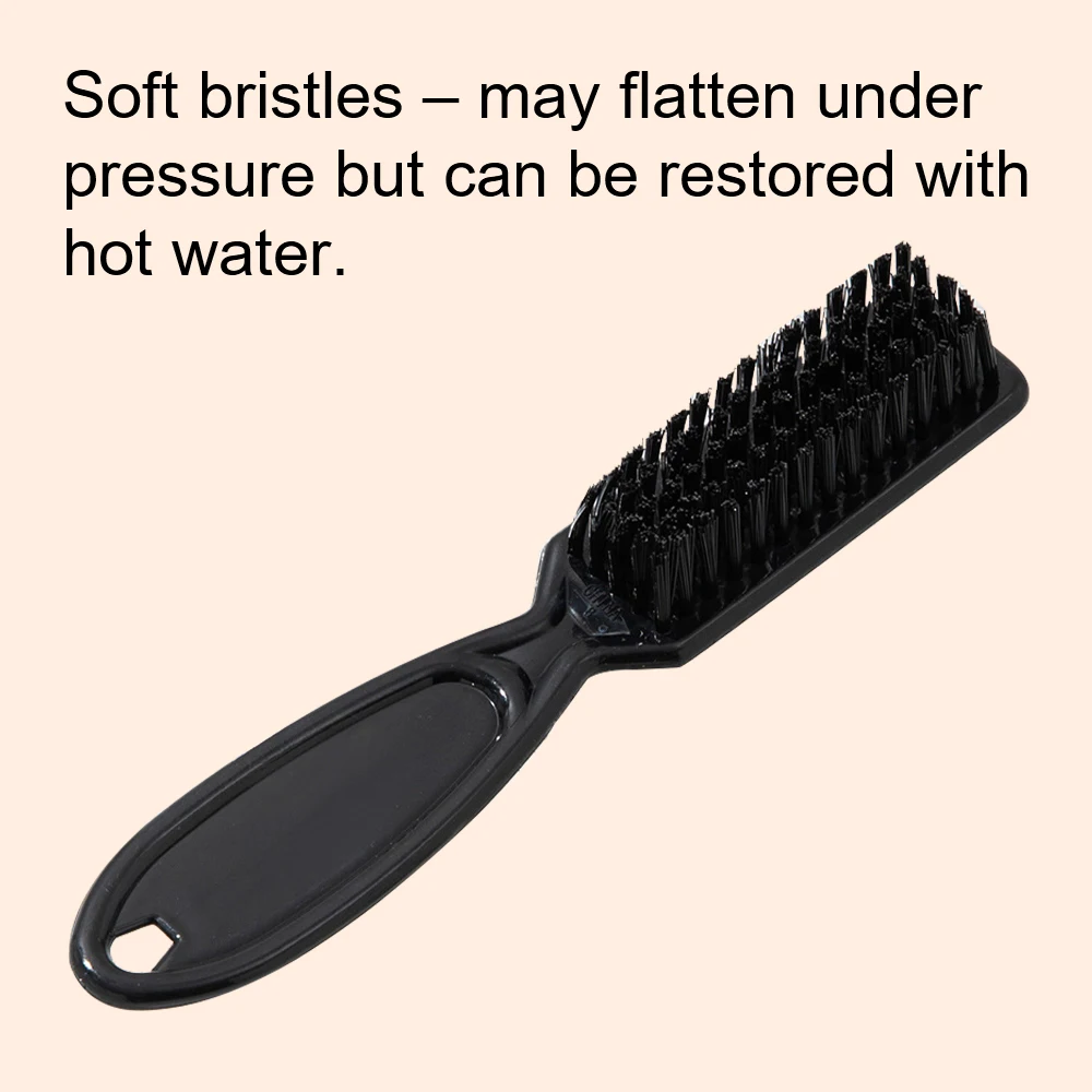 Black Small Beard Styling Brush Professional Shave Beard Brush Barber Vintage Oil Head Shape Carving Cleaning Brush