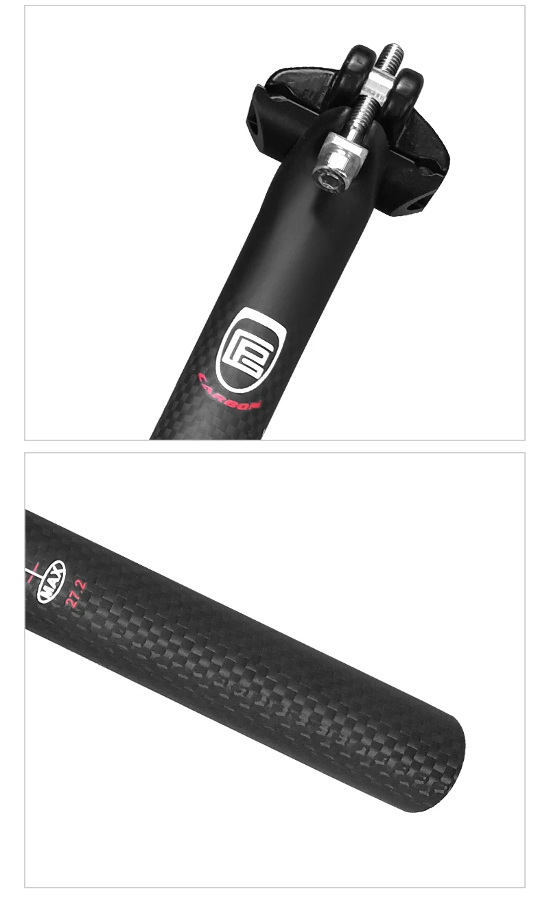 Carbon Bicycle Seatpost 27.2/30.8/31.6mm Matte Black MTB/Road Bike Seat Post Length 280mm Seat Tube Bicycle Parts