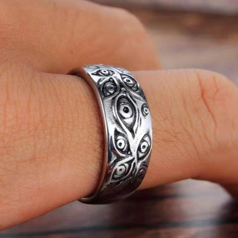 Anime Jujutsu Kaisen Rings Ryomen Sukuna Cosplay Black Dead Eye Unisex Ring Prop Jewelry Gift Accessories Decoration Wholesale